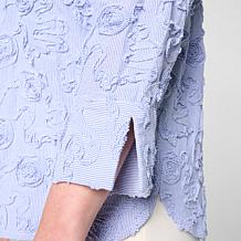 WynneCollection Novelty Yarn Dye Stripe and Solid Shirt