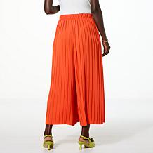 WynneCollection Pleated Crepe Knit Pant with Pockets