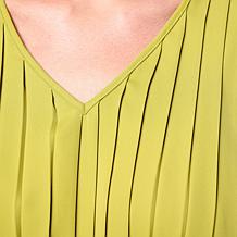 WynneCollection Pleated Crepe Knit Tank Top