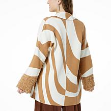 WynneCollection SoftKNIT Op Art Jacquard Cardigan