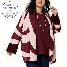 WynneCollection SoftKNIT Op Art Jacquard Cardigan