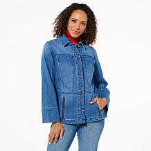 WynneDenim Patch Pocket Peplum Jacket