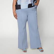 WynneDenim Straight-Leg Denim Pant with Pin Tuck