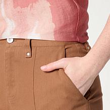 WynneDenim Straight-Leg Denim Pant with Pin Tuck