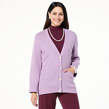 WynneLayers Button-Front Rounded Sleeve Cardigan with Shaping