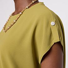 WynneLayers Cap-Sleeve Crew-Neck Top