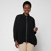 WynneLayers Woven Melton Button Detail Coat | HSN