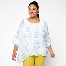 WynneLayers Chiffon Poncho with Tank Top