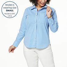 WynneLayers Cotton Poplin Button-Down Shirt