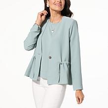 WynneLayers Drapey Twill Drawstring Jacket