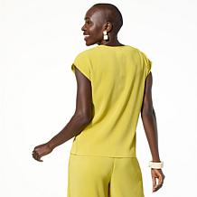 WynneLayers Drop Shoulder Plisse Tank Top