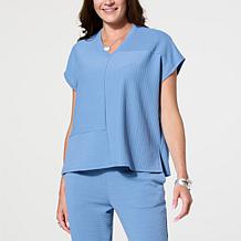 WynneLayers Ottoman Knit Paneled Tee