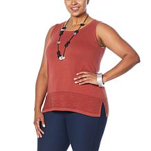 WynneLayers Ottoman Stitch Detail Sweater Knit Tank