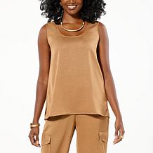 WynneLayers Peach Hammered Satin Tank