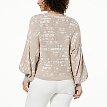 WynneLayers Pretty, Pleated & Patterned Batwing Sleeve Sweater