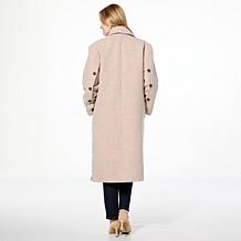 WynneLayers Woven Melton Button Detail Coat