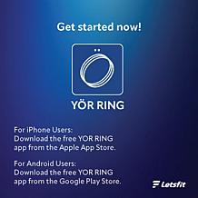 YoR by Letsfit Waterproof Smart Ring with Charging Case, Dock & App