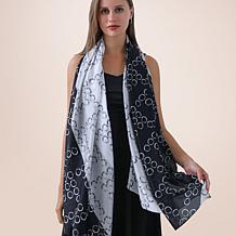 Youzey Circle Print Faux Silk Scarf