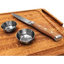 Yukon Glory Premium Acacia Steak Board with Juice Groove, Steak Knife