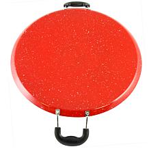 Zadora 14" 1.2mm Carbon Steel Nonstick Comal with Handle - Red