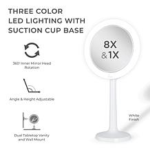 Zadro Hudson LED Adjustable Makeup Mirror with 8X/1X Magnification