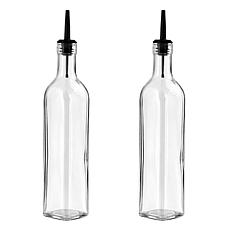 10 Strawberry Street Glass Oil & Vinegar Bottles, Set of 2,  Clear