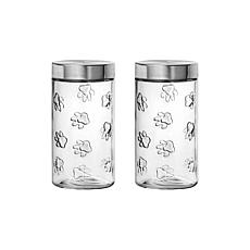 10 Strawberry Street Set of 2 Maxwell Dog Treat Canisters - Large