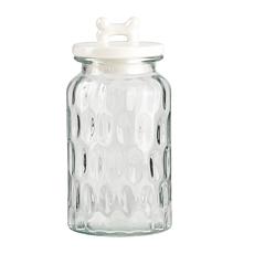 10 Strawberry Street Textured Glass Pet Treat Jar - Dimpled Bone