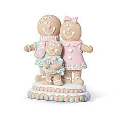 10.25"H Resin Gingerbread Family Christmas Table Decor