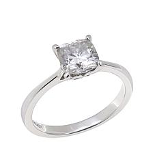 10K Gold 1.50ct Cushion-Cut Moissanite Solitaire Ring