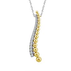 10K Two-Tone Gold 1/4ctw Diamond Wave Fashion Necklace