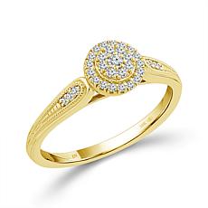 10K Yellow Gold 1/6ctw Diamond 32-Stone Ring