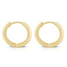 10K Yellow Gold Hugger Hoop Earrings with Hinged Clasp