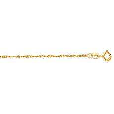 10K Yellow Gold Singapore Chain with Spring Ring Clasp