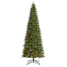 11ft Pre-Lit Green Slim Fir Christmas Tree with Remote