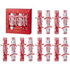 12-Pack Christmas Party Crackers with Snowflake Design