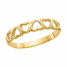 14K Gold Open Heart Band Ring