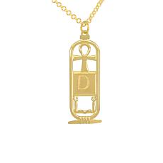 14K Gold-Plated Sterling Silver Personalized Cartouche Necklace