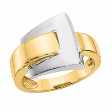 14K Gold Polished Buckle Ring