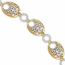14K Two-Tone Geometric Fancy Chain Bracelet