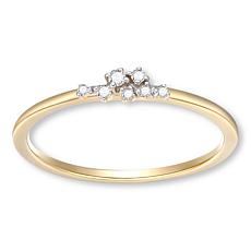 14K Yellow Gold 0.05ctw Diamond Sprinkled Stardust Band Ring