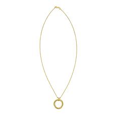 14K Yellow Gold 18" Trinity Circle Pendant Necklace with Lobster Clasp