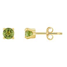 14K Yellow Gold 4mm Round Gemstone Stud Earrings