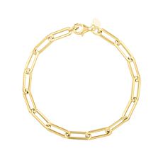 14K Yellow Gold 7-1/2" Flat Paperclip Bracelet