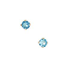 14K Yellow Gold CZ Martini Round Stud Earrings