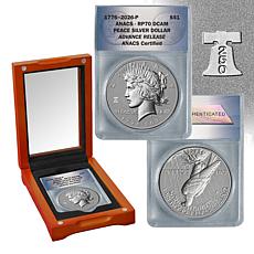 1776-2026 Dual Date RP70 ANACS Advance Release Peace Silver Dollar