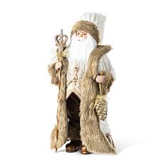 18" Faux Fur Christmas Woodland Santa Figurine