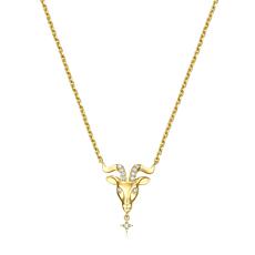 18" Gold-Plated Sterling Silver 0.08ctw Diamond Capricorn Necklace