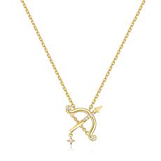 18" Gold-Plated Sterling Silver 0.08ctw Diamond Sagittarius Necklace