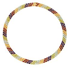 18K Gold-Plated Multigemstone Color-Block Tennis Necklace